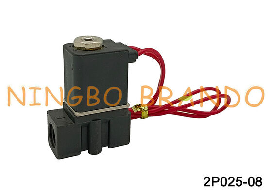 AC220V 2P025-08 1/4'' 2/2 Doğrudan Eylemli Plastik Pnömatik Solenoid Valf