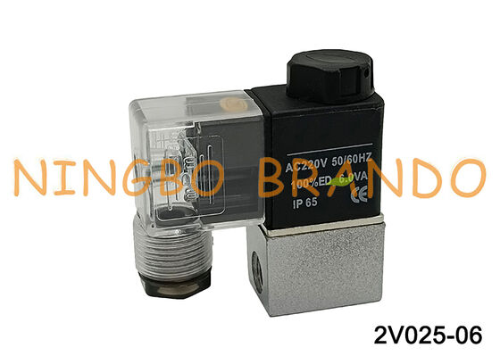 2V025-06 Normalde Kapalı Hava Su Yağ Solenoid Valfı G1/8'' 220V 110V 24V