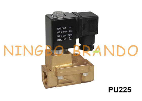 2/2 Yollu NC Shako Tip Pirinç Solenoid Valf 3/4 '' PU225-03 1/2 '' PU225-04 220V 24V