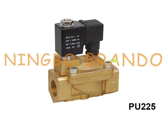 2 Yollu Shako Tip Elektrikli Pirinç Solenoid Valf 3/4 `` PU225-06 1 '' PU225-08 220VAC 24VDC