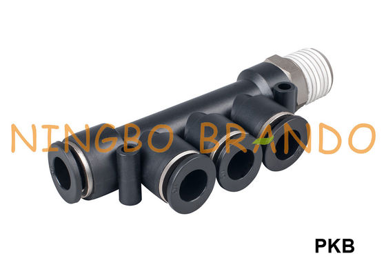 PKB Erkek Üçlü Dal Plastik Pnömatik Hortum Rakorları 1/8 '' 1/4 '' 3/8 '' 1/2 ''