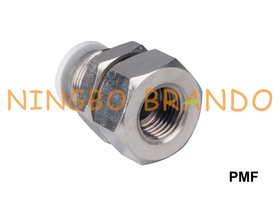 PMF Bölme Dişi Düz Pnömatik Geçmeli Bağlantı Elemanları 1/8 '' 1/4 '' 3/8 '' 1/2 ''
