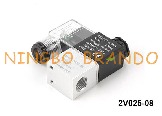 2V025-08 Airtac Tip Pnömatik Solenoid Valf 12VDC PT1 / 4 ''