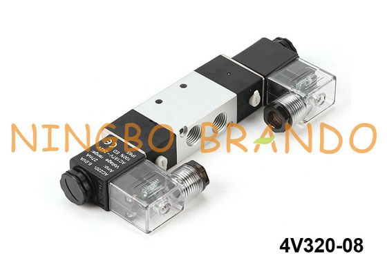 4V320-08 Airtac Tipi Pnömatik Çift Solenoid Valf 4V320-1 / 4 24V 220V