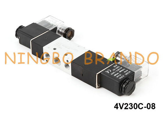 4V230C-08 Airtac Tip 5/3 Yollu Pnömatik Solenoid Valf 24V 220V