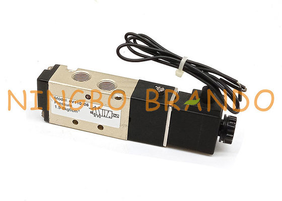AC220V DC 24V 4V110-06 100 Serisi 1/8 '' İnç Pnömatik Solenoid Valf