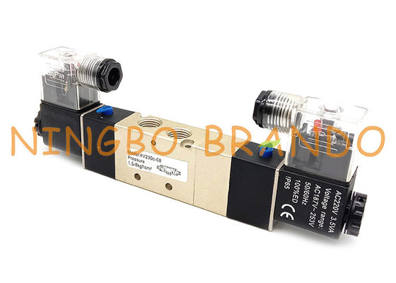 4V230C-08 1/4 '' Çift Solenoid 5/3 Yollu Kapalı Merkez Pnömatik Solenoid Valf