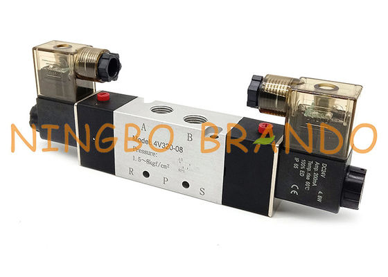 4V320-08 1/4 '' İnç Çift Bobinli 5/2 Yollu Pnömatik Solenoid Valf