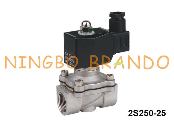 2S250-25 1 İnç 2 Yollu NC Paslanmaz Çelik Su Solenoid Valfı 24V 220V