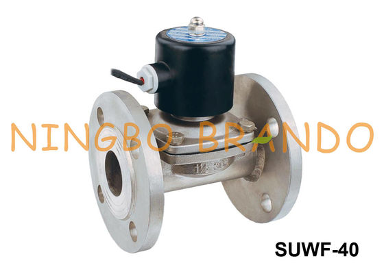 SUWF-40 1 1/2'' Flanş Tipi Paslanmaz Çelik Solenoid Valf 24VDC 220VAC