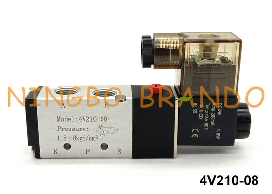 4V210-08 Airtac Tip 5/2 Yollu Pnömatik Solenoid Valf DC24V AC220V