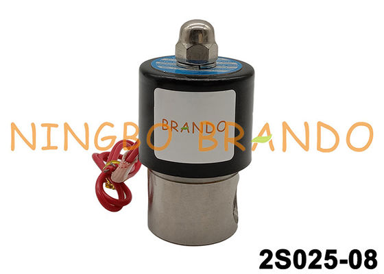 2S025-08 Paslanmaz Çelik Solenoid Valf DC24V AC220V 1/4''