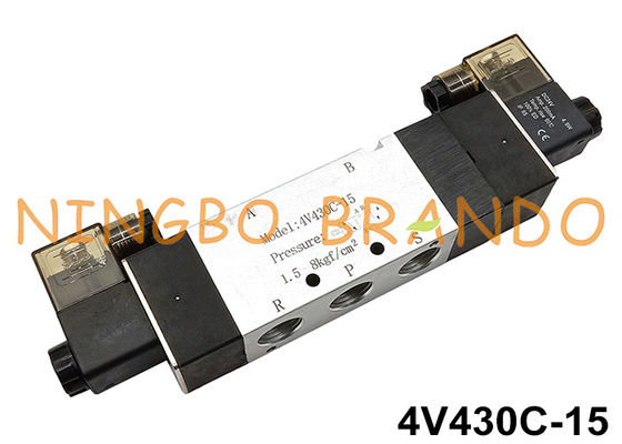 4V430C-15 5Ports 3Pozisyonlu Pnömatik Solenoid Valf DC24V AC220V